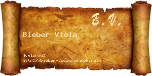 Bieber Viola névjegykártya
